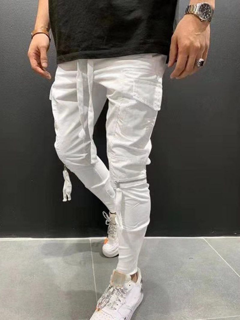 Cargo Pants Zipper Απλό Casual Lace-Up Casual Ανδρικό Παντελόνι