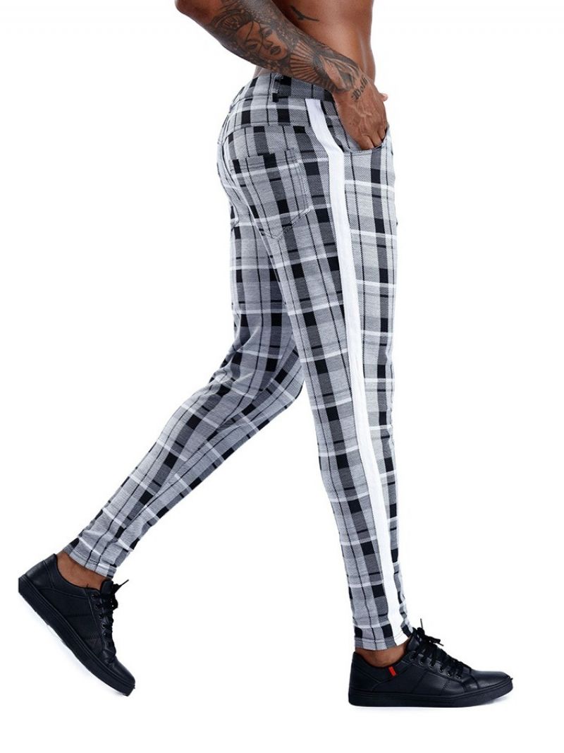 Καρό Patchwork Pencil Παντελόνι European Four Seasons Casual Pants