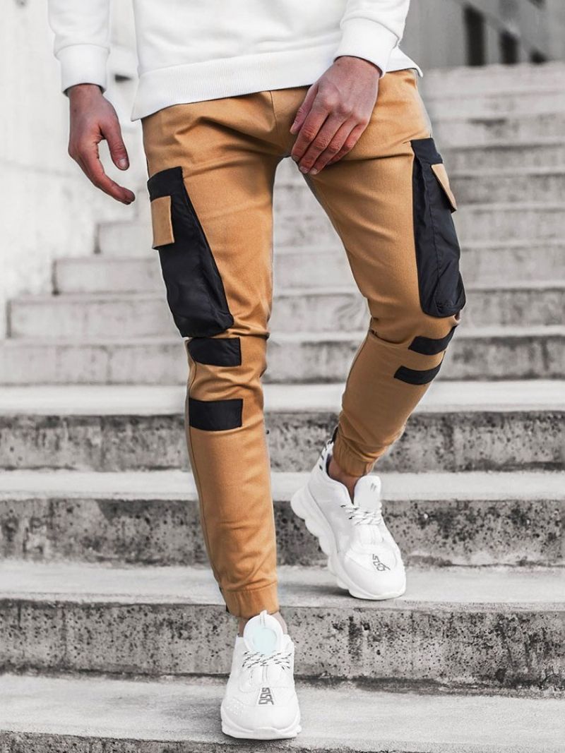 Μπλοκ χρώματος Pocket Pencil Παντελόνι Mid Waist Four Seasons Casual Pants