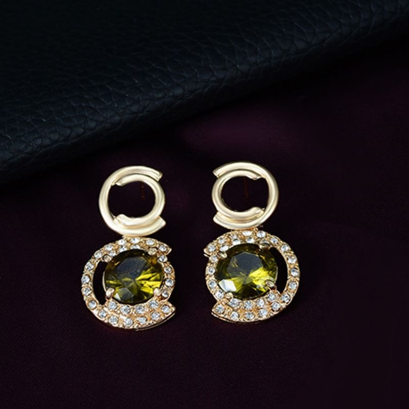 Σετ Κοσμημάτων Luxury Square Olivine Gems