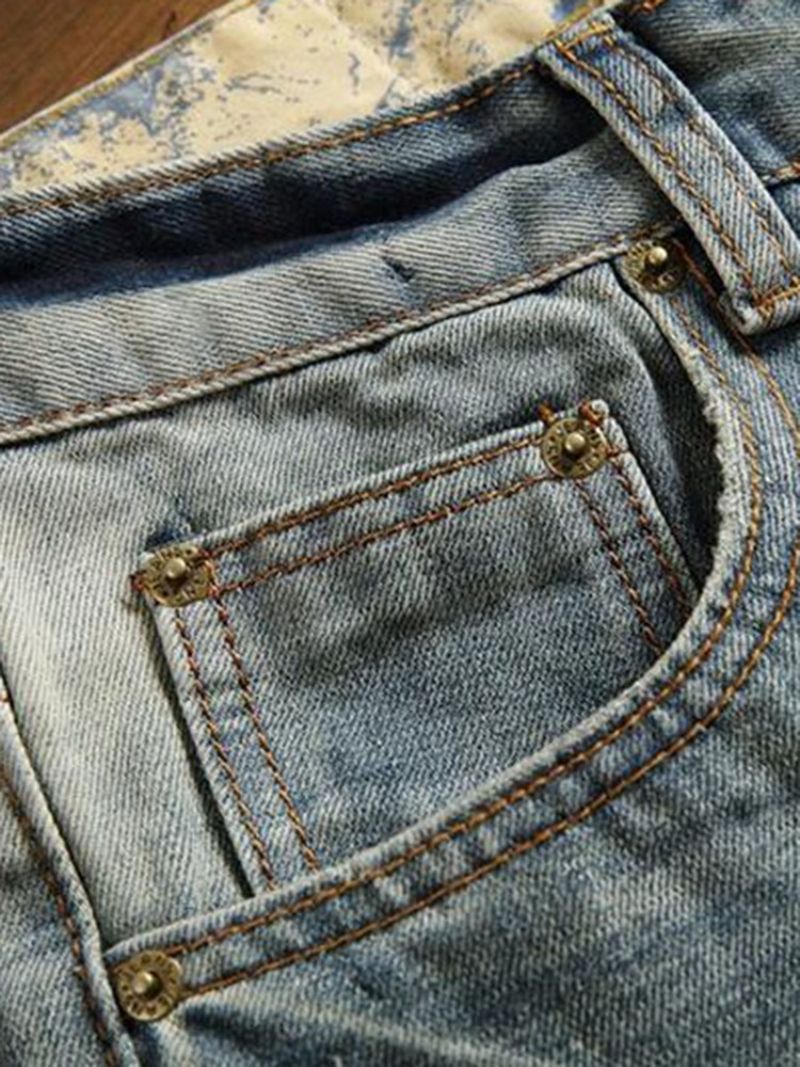 Ανδρικά Τζιν Casual Holes Denim