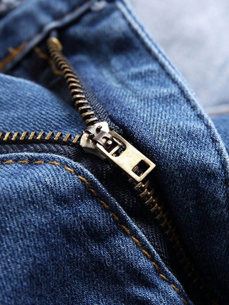 Ανδρικό Λεπτό Τζιν Με Ίσια Τσέπη Casual Zipper