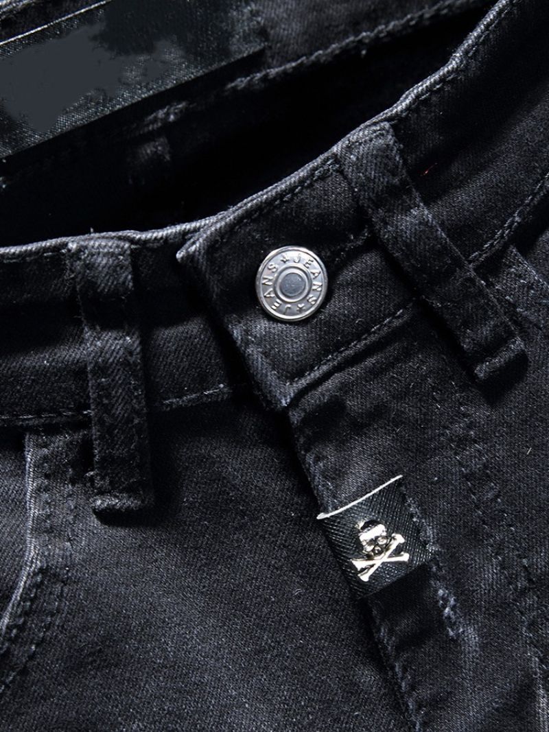 Εκτύπωση Μπλοκ χρώματος Fashion Zipper Jeans