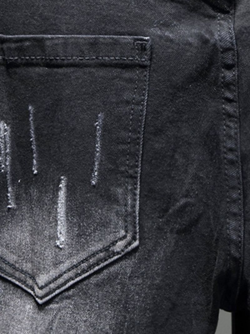 Εκτύπωση Μπλοκ χρώματος Fashion Zipper Jeans