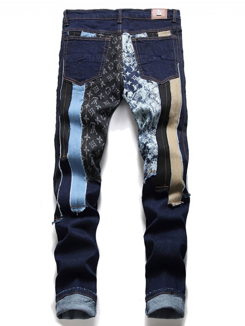 Patchwork Μπλοκ χρώματος Zipper European Jeans