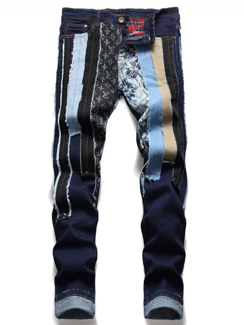 Patchwork Μπλοκ χρώματος Zipper European Jeans