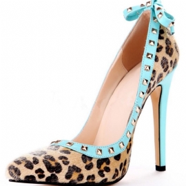 Γυναικείες Αντλίες Rivet Leopard Stiletto Heel Μυτερό Φιόγκο