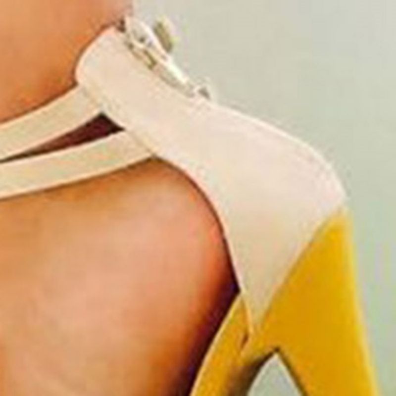 Μπλοκ χρώματος Zipper Peep Toe Platform Γυναικεία Παπούτσια Prom