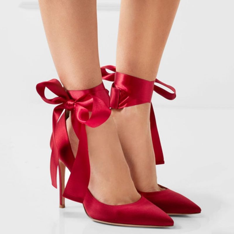 Παπούτσια Γάμου Peep Toe Ribbon