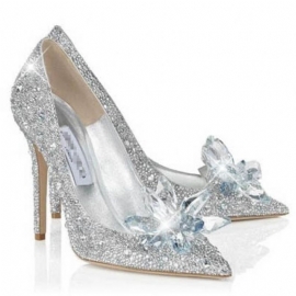 Point Toe Beads Rhinestone Stilettos Prom Παπούτσια