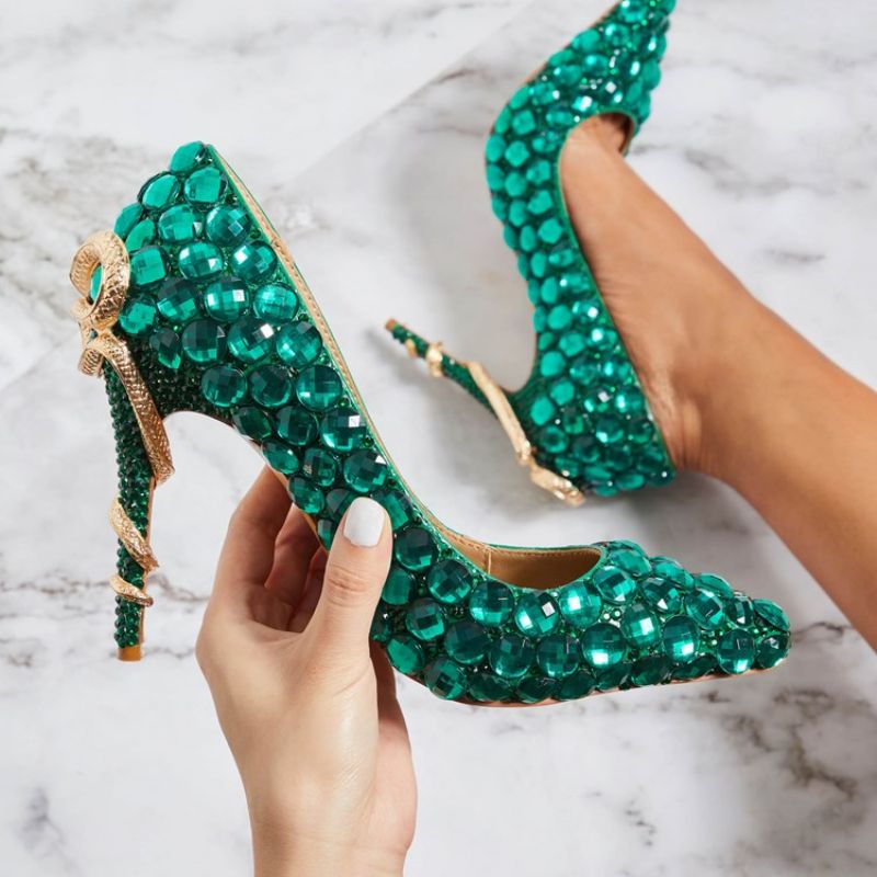 Rhinestone Slip-On Stiletto Heel Γυναικεία Παπούτσια Prom