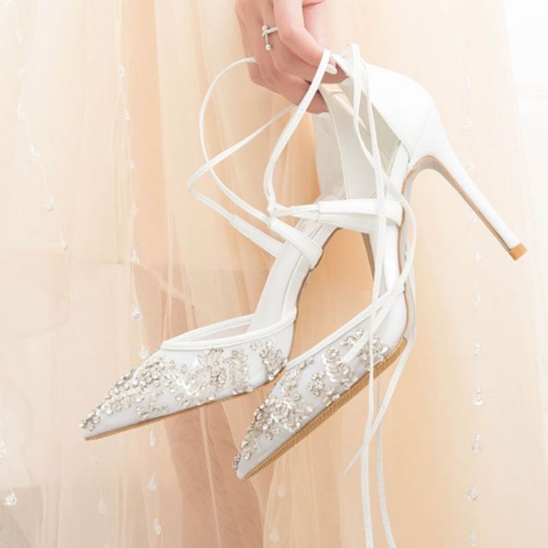 Rhinestone Stiletto Heel Μυτερό Γυναικεία Παπούτσια Prom