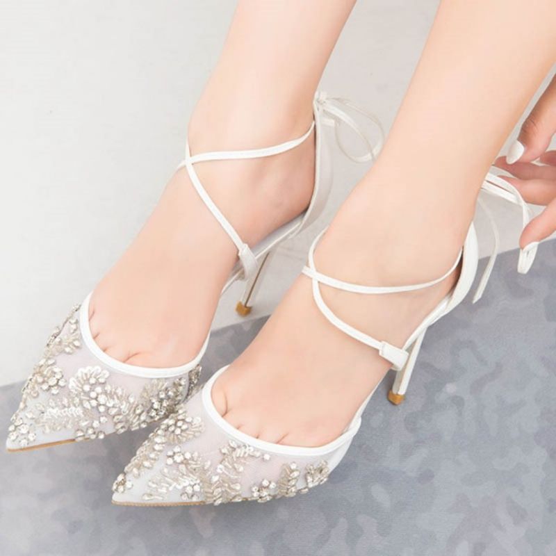 Rhinestone Stiletto Heel Μυτερό Γυναικεία Παπούτσια Prom