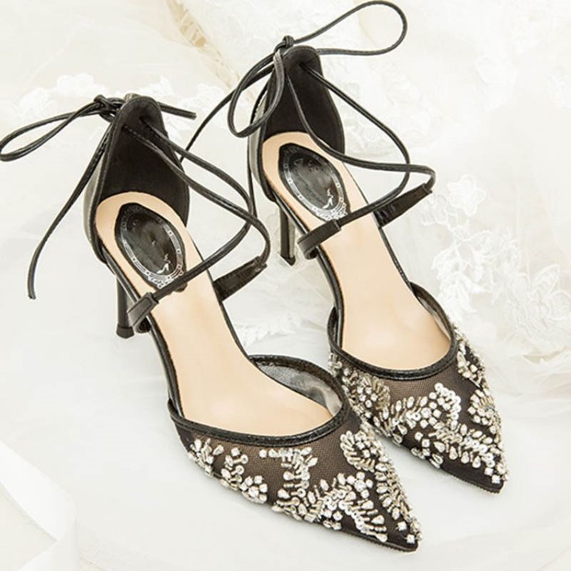 Rhinestone Stiletto Heel Μυτερό Γυναικεία Παπούτσια Prom