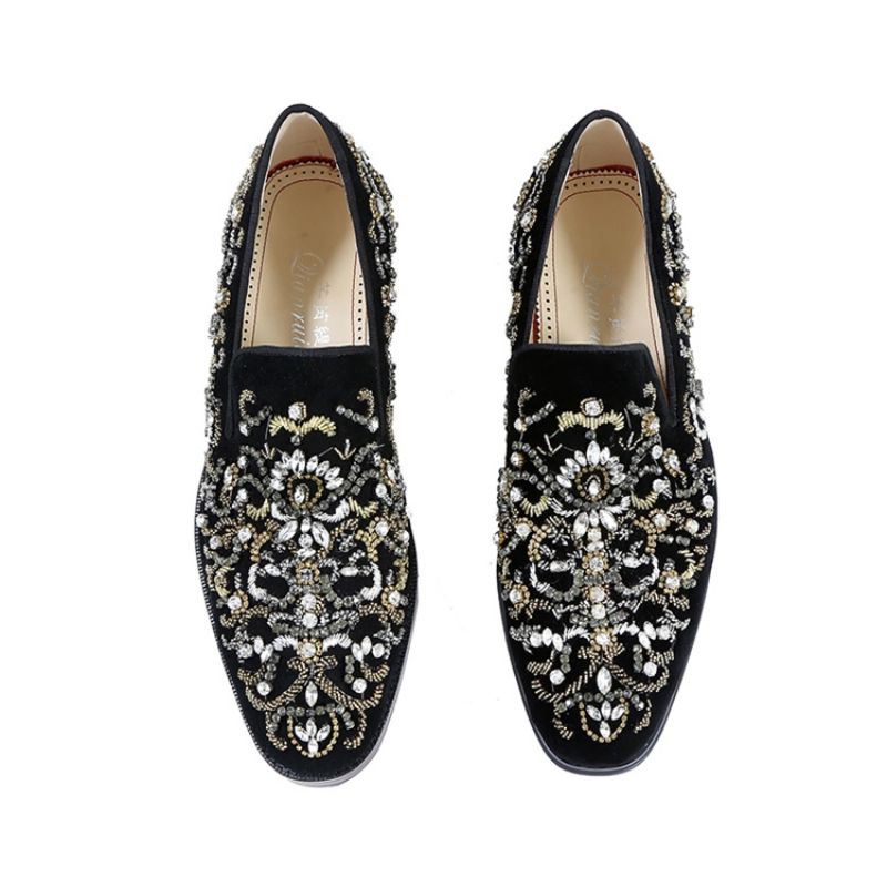 Ανδρικά Casual Παπούτσια Rhinestone Round Toe Slip-On