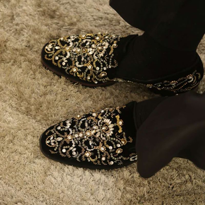 Ανδρικά Casual Παπούτσια Rhinestone Round Toe Slip-On