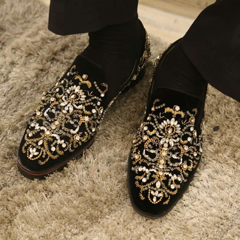 Ανδρικά Casual Παπούτσια Rhinestone Round Toe Slip-On