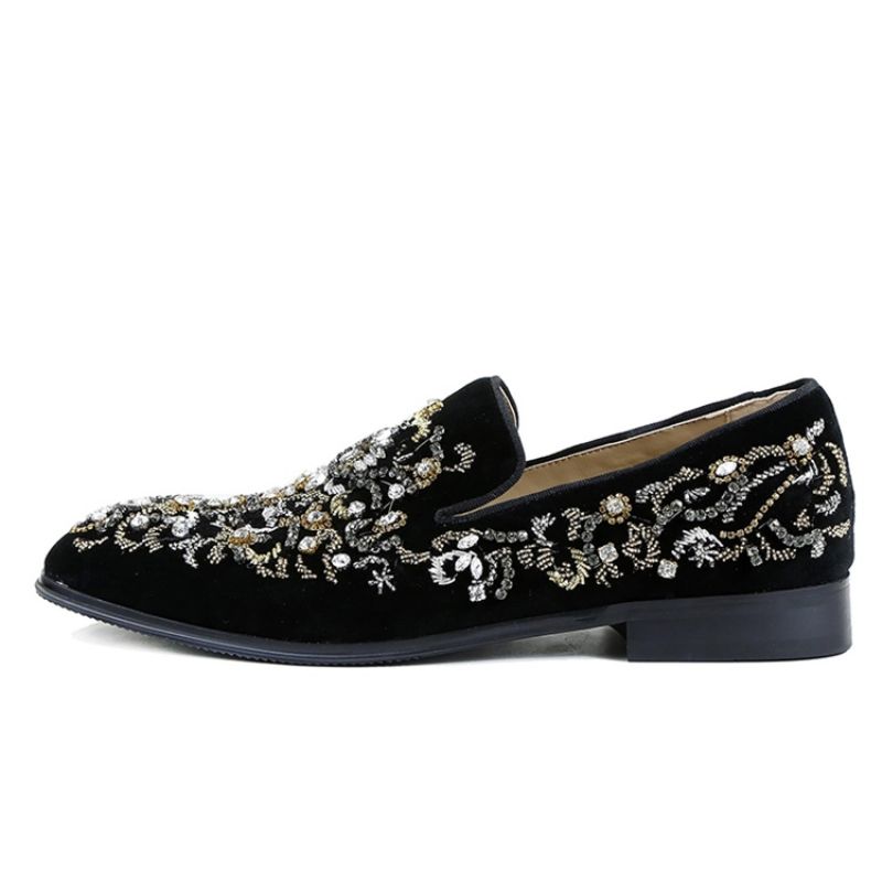 Ανδρικά Casual Παπούτσια Rhinestone Round Toe Slip-On