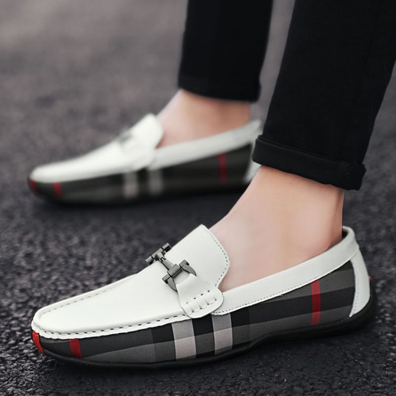 Ανδρικά Παπούτσια Καρό Slip-On Round Toe