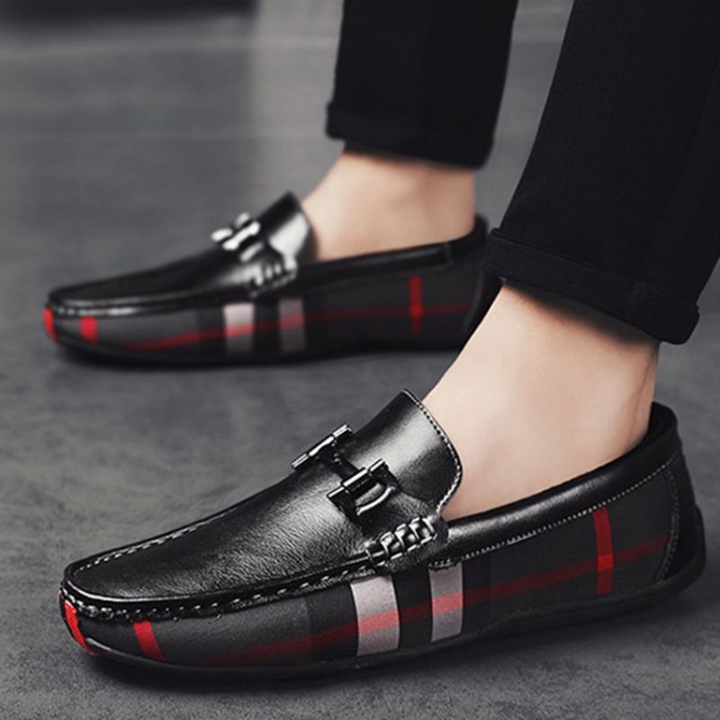 Ανδρικά Παπούτσια Καρό Slip-On Round Toe