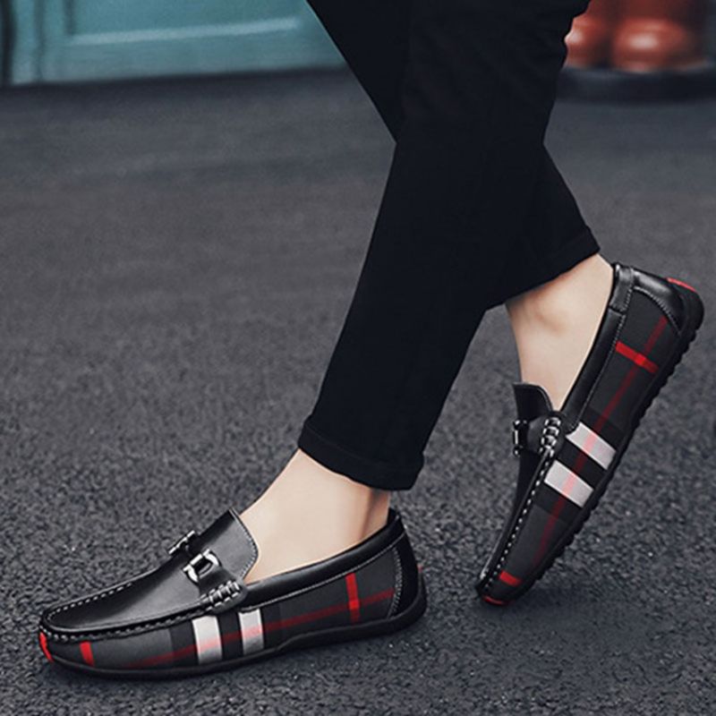 Ανδρικά Παπούτσια Καρό Slip-On Round Toe