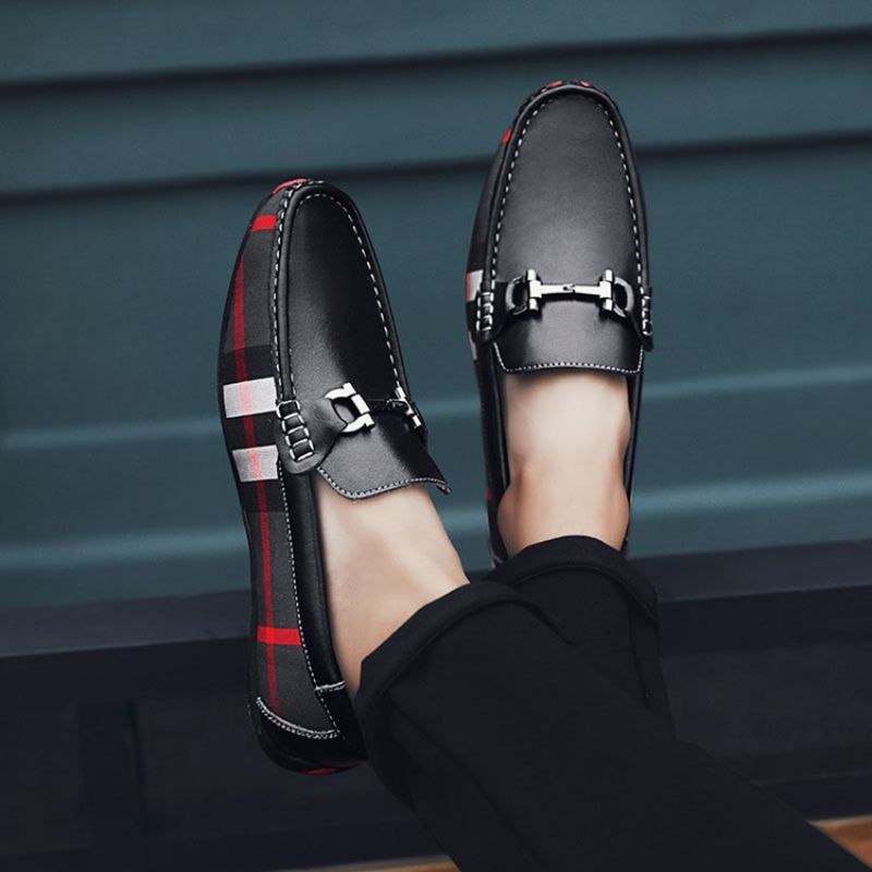 Ανδρικά Παπούτσια Καρό Slip-On Round Toe