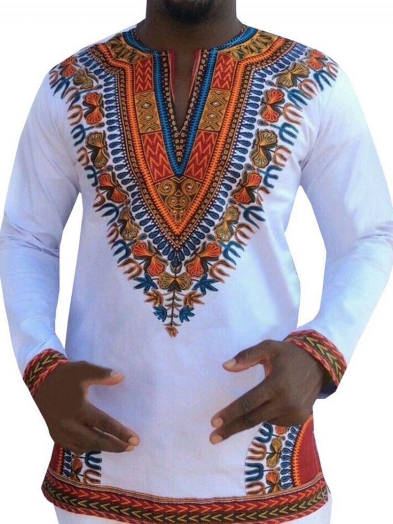 Αφρικανική Μόδα Dashiki Με V-Neck Loose Ανδρικό T-Shirt