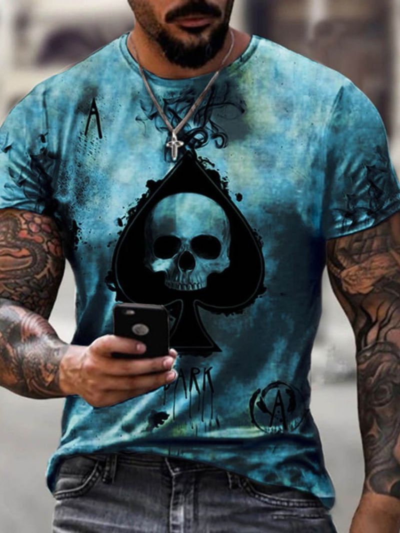 Ανδρικό Μπλουζάκι Skull Casual Print Loose Pullover