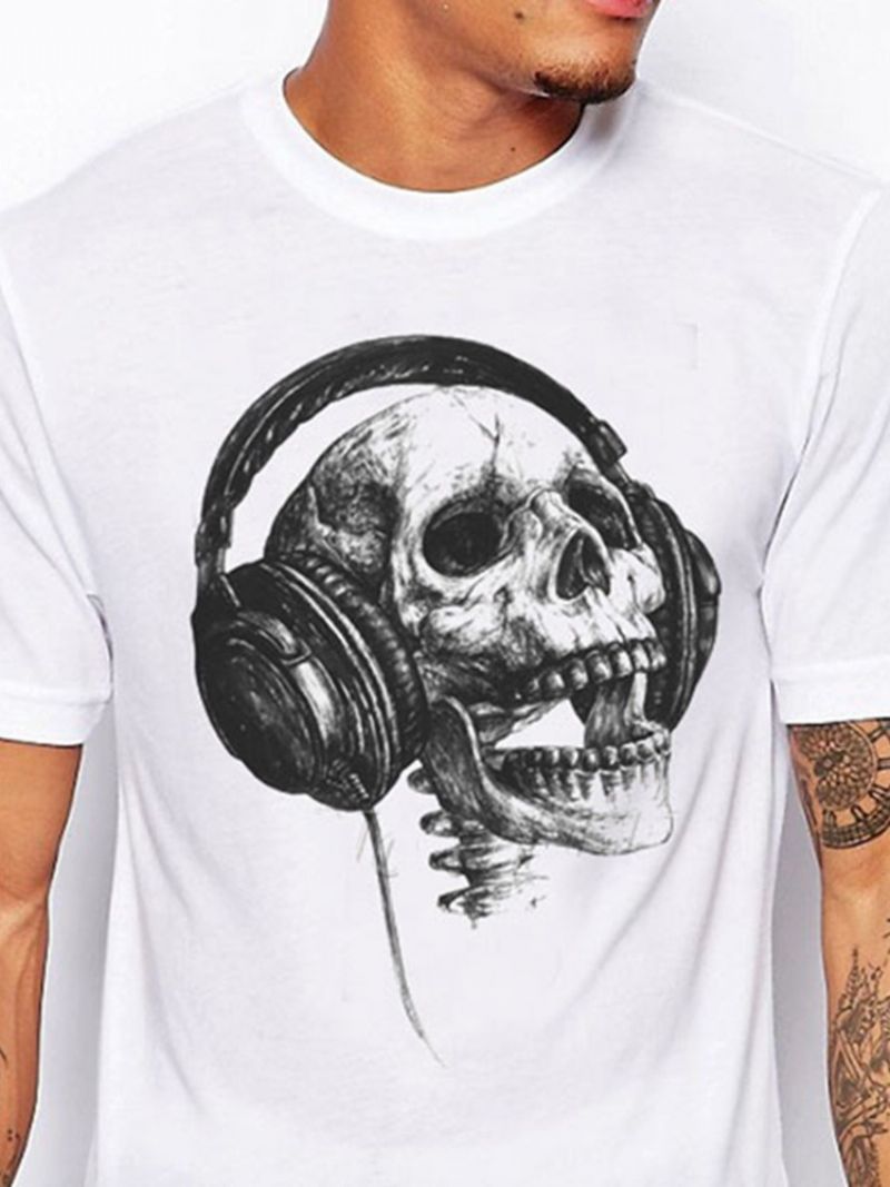 Εκτύπωση Casual Skull Κοντομάνικο Ανδρικό T-Shirt