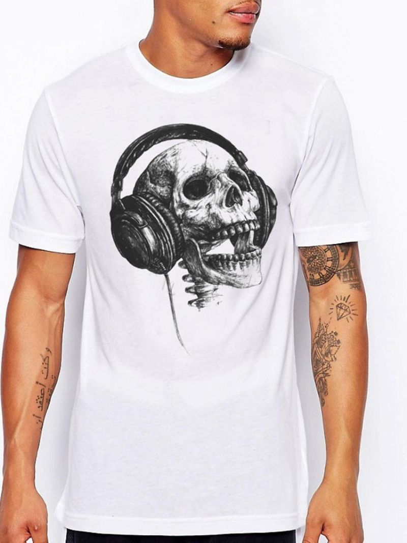 Εκτύπωση Casual Skull Κοντομάνικο Ανδρικό T-Shirt