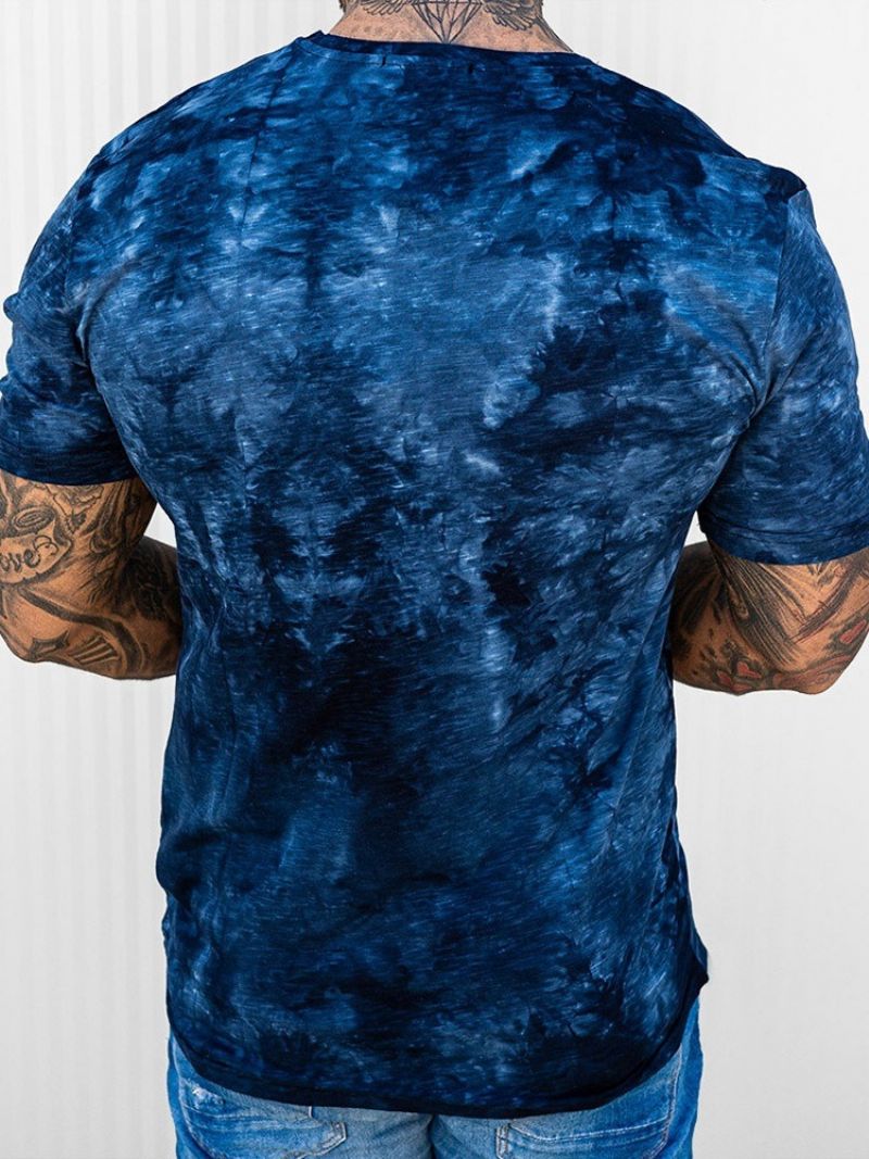 T-Shirt Με Στρογγυλή Λαιμόκοψη Tie-Dye Casual Slim Pullover T-Shirt