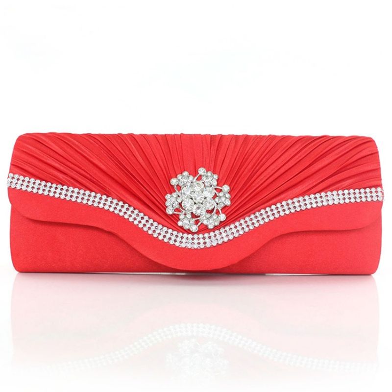 Βραδινό Clutch Διακοσμημένο Με Γυναικεία Στρας Lily Wrinkle