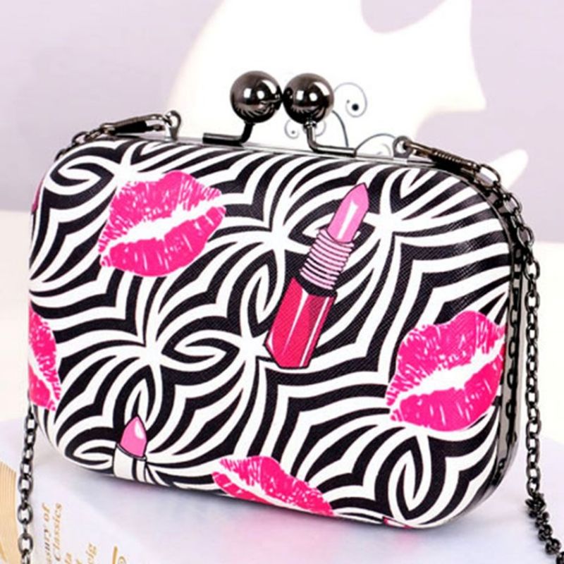 Βραδινό Clutch Διακοσμημένο Με Ρίγες Zebra