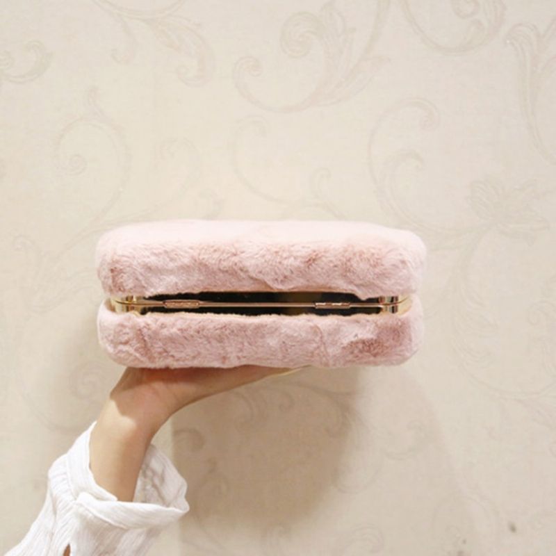 Chain Rabbit Hair Clutches & Evening Bags