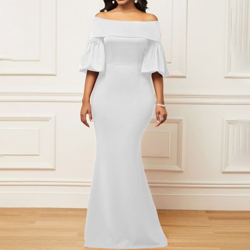 Μισό Μανίκι Στο Πάτωμα-Μήκος Off Shoulder Mermaid Fall Maxi Φόρεμα