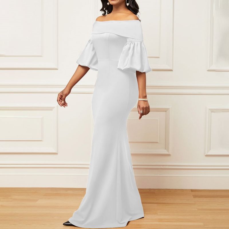 Μισό Μανίκι Στο Πάτωμα-Μήκος Off Shoulder Mermaid Fall Maxi Φόρεμα