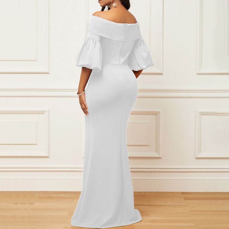 Μισό Μανίκι Στο Πάτωμα-Μήκος Off Shoulder Mermaid Fall Maxi Φόρεμα