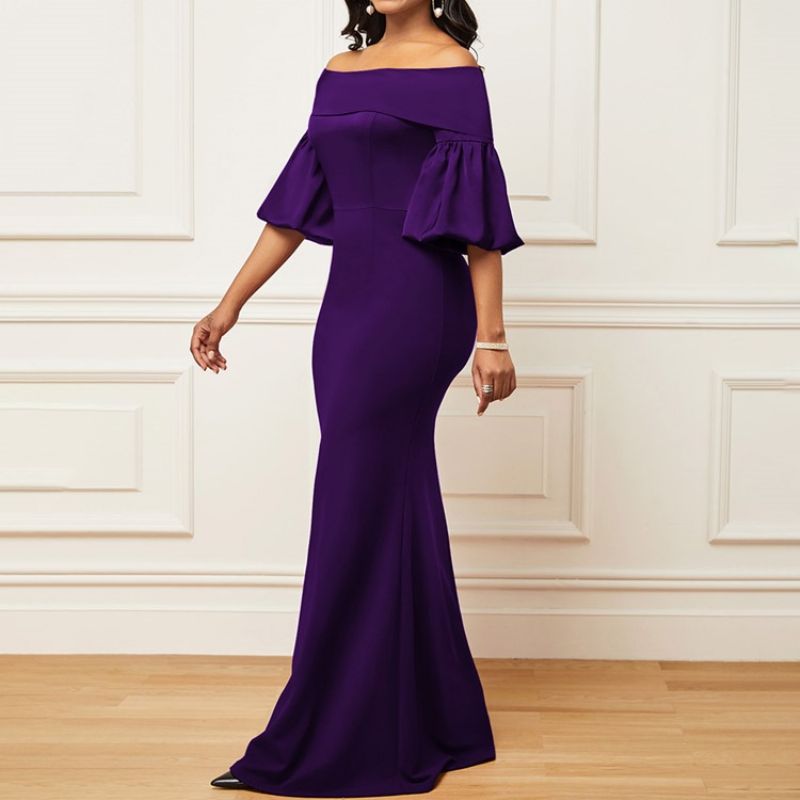 Μισό Μανίκι Στο Πάτωμα-Μήκος Off Shoulder Mermaid Fall Maxi Φόρεμα