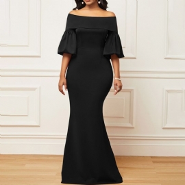 Μισό Μανίκι Στο Πάτωμα-Μήκος Off Shoulder Mermaid Fall Maxi Φόρεμα