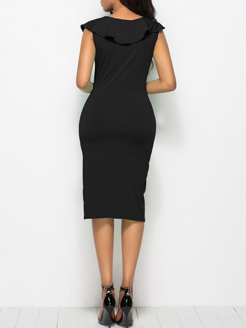 Ασύμμετρο Γυναικείο Φόρεμα Bodycon V-Neck