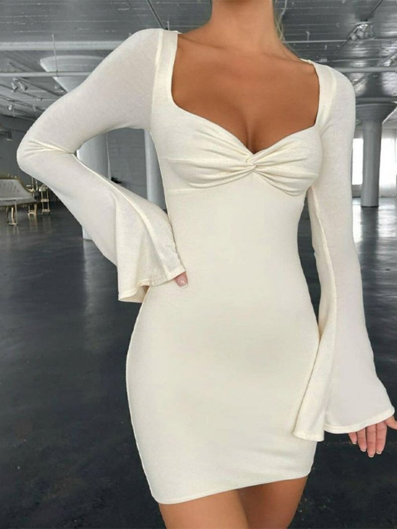 Φόρεμα Με Μακρύ Μανίκι Πάνω Από Το Γόνατο Bodycon Flare Sleeve