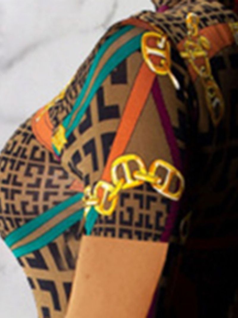 Γεωμετρικό Φόρεμα Με Μολύβι African Fashion Mid-Calf