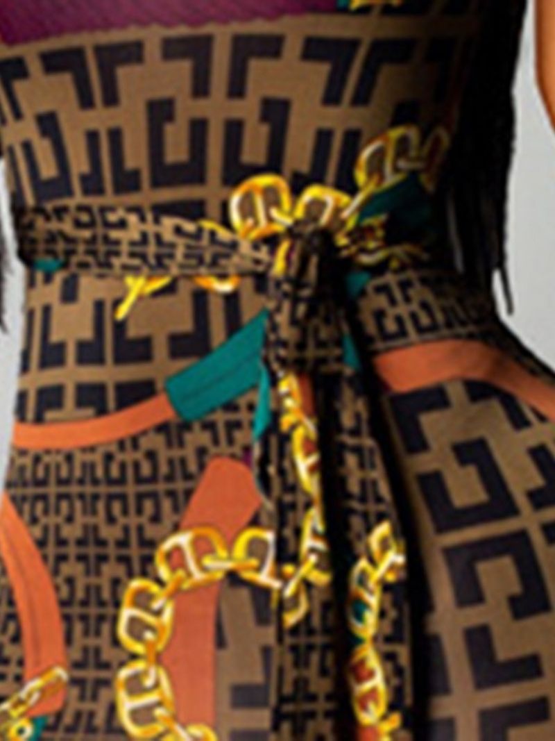 Γεωμετρικό Φόρεμα Με Μολύβι African Fashion Mid-Calf