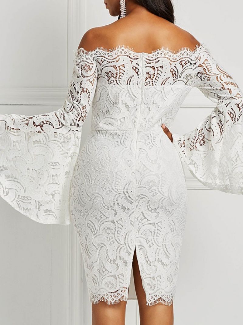 Γυναικείο Bodycon Φόρεμα Hollow Flare Sleeve Lace