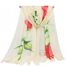 Γυναικείο Κασκόλ Graceful Rose Printed Chiffon