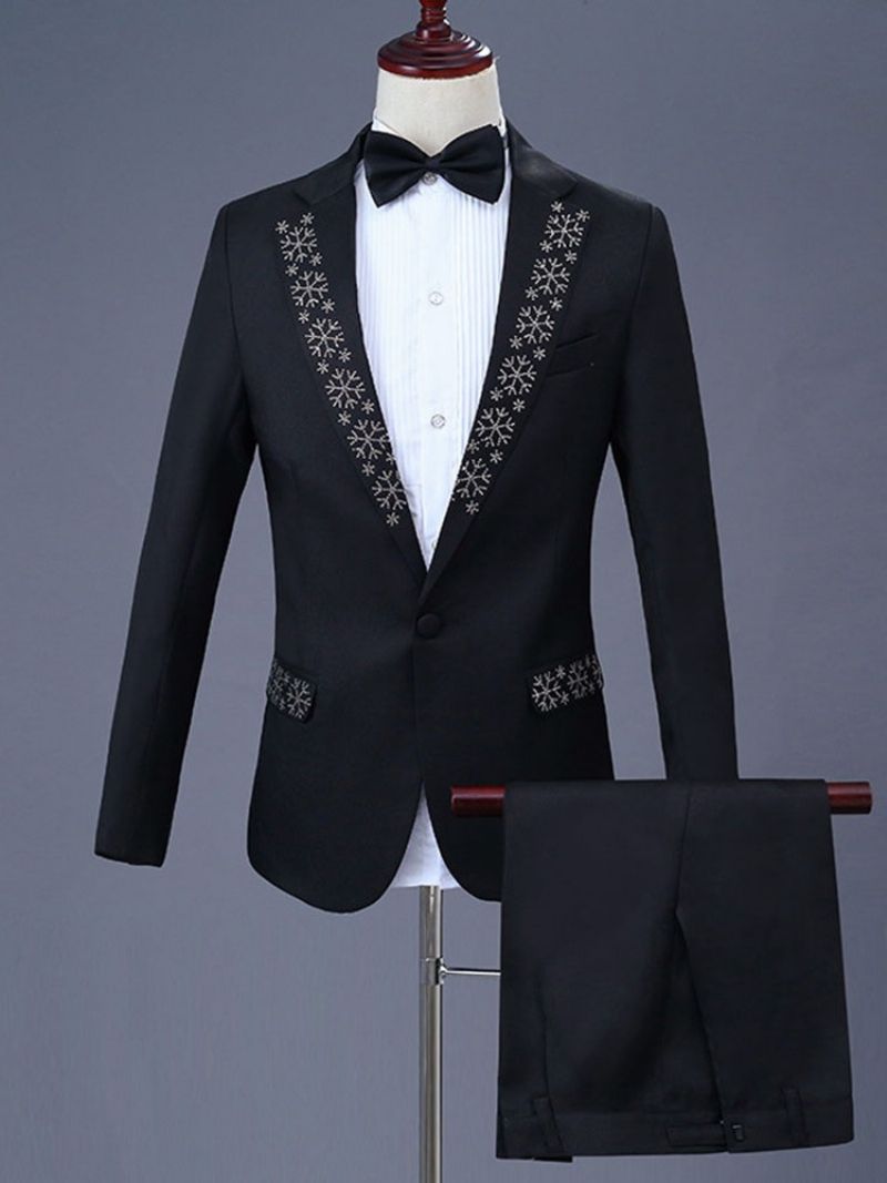 Ανδρικό Φόρεμα Για Πάρτι Με One Button Diamond Blazer & Pants