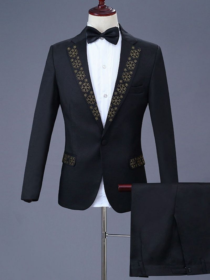 Ανδρικό Φόρεμα Για Πάρτι Με One Button Diamond Blazer & Pants