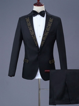 Ανδρικό Φόρεμα Για Πάρτι Με One Button Diamond Blazer & Pants