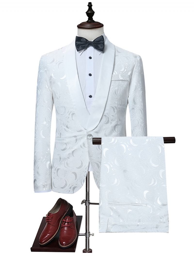 Ανδρικό Κοστούμι White Print Fit