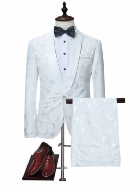 Ανδρικό Κοστούμι White Print Fit